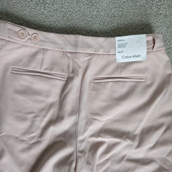 NWT Calvin Klein Pants Highline Tapered Leg Ankle Length Pink Women's Pants 4P - Picture 5 of 5